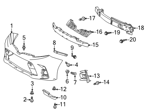 2018 Toyota Sienna Bumper & Components - Front Diagram