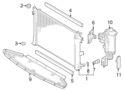 2024 Toyota GR Corolla Radiator & Components Diagram