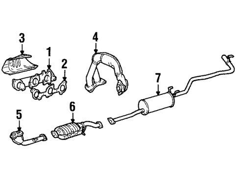 1996 Toyota T100 Exhaust Components Diagram