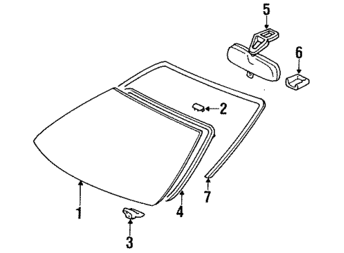 1995 Toyota Celica Glass - Windshield Diagram