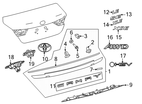 2025 Toyota Camry Exterior Trim - Trunk Diagram