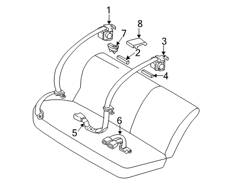 2003 Toyota Corolla Rear Seat Belts Diagram