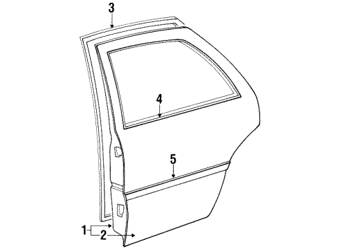 1990 Toyota Corolla Door & Components Diagram 4 - Thumbnail