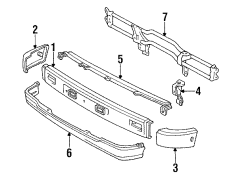 1986 Toyota Pickup Bumper & Components - Front Diagram 2 - Thumbnail