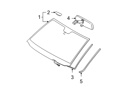 2009 Toyota Tundra Glass - Windshield Diagram