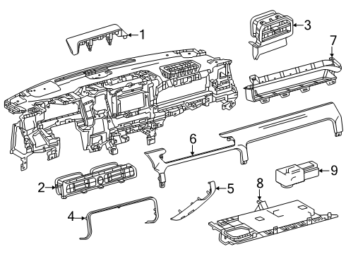 2025 Toyota Tacoma Instrument Panel Components Diagram