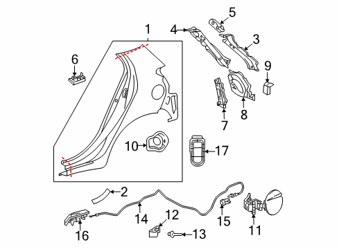 2011 Toyota Yaris Fuel Door - Body Diagram 3 - Thumbnail