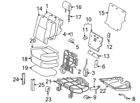 2010 Toyota 4Runner Second Row Seats Diagram 2 - Thumbnail