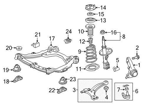 2016 Toyota Camry Front Suspension Components Diagram 6 - Thumbnail