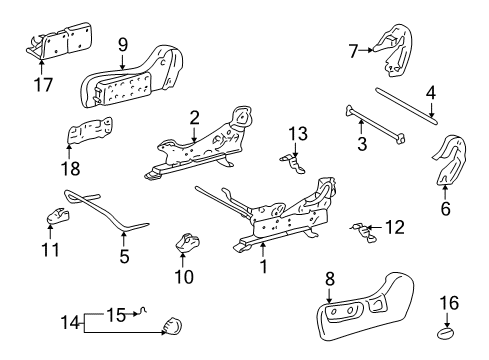 2003 Toyota Highlander Adjust Knob Snap Ring, Front Outer Driver Side Diagram for 90520-01006