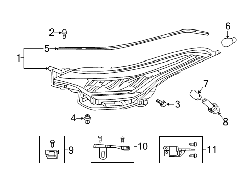2021 Toyota C-HR Headlamp Components - Headlights Diagram 3 - Thumbnail