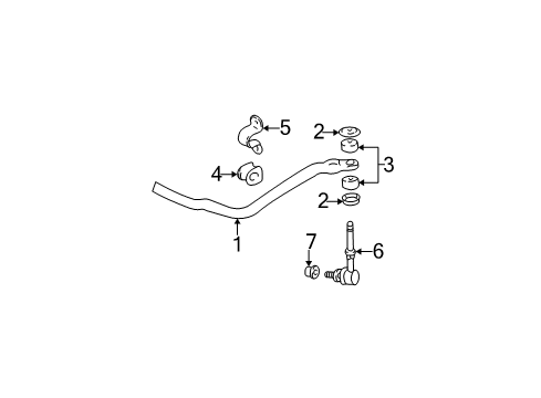 2004 Toyota Tacoma Stabilizer Bar & Components Diagram 3 - Thumbnail