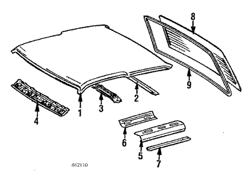 1987 Toyota Corolla Roof & Components Diagram 2 - Thumbnail