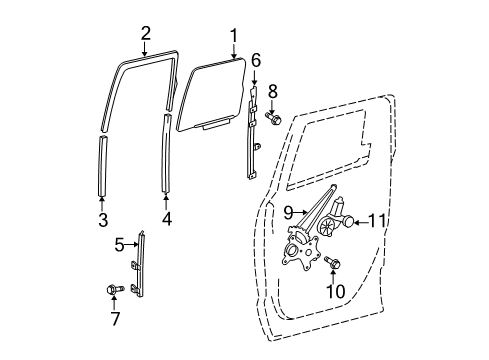 2013 Toyota Tundra Rear Door - Body Diagram 6 - Thumbnail