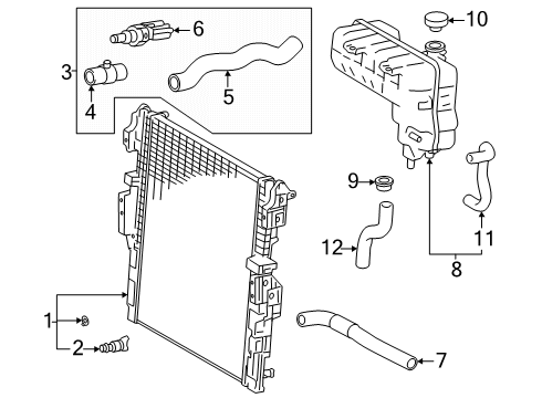 2025 Toyota 4Runner Radiator & Components Diagram