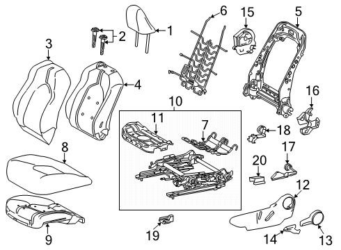 2025 Toyota Camry Driver Seat Components Diagram 2 - Thumbnail