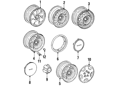 1989 Toyota Pickup Trim Ring Diagram for 42624-14030