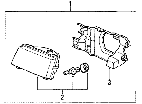 1988 Toyota Tercel Headlamp Components - Headlights Diagram 2 - Thumbnail