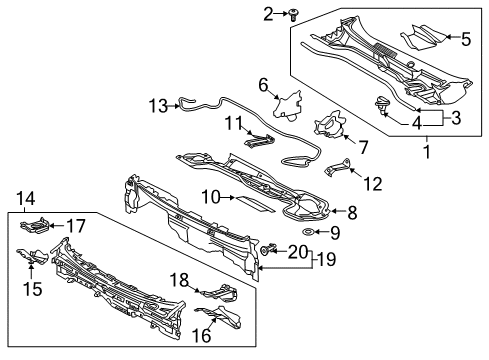 2019 Toyota C-HR Cowl Diagram