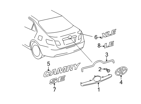 2010 Toyota Camry Exterior Trim - Trunk Diagram