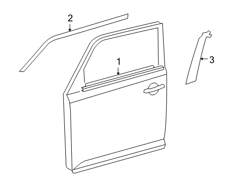 2013 Scion xB Exterior Trim - Front Door Diagram