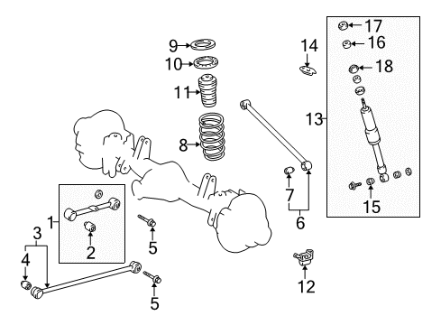 2003 Toyota Land Cruiser Rear Suspension Components Diagram