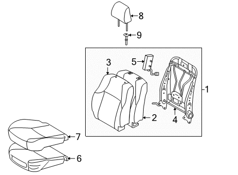 2010 Toyota 4Runner Driver Seat Components Diagram 2 - Thumbnail