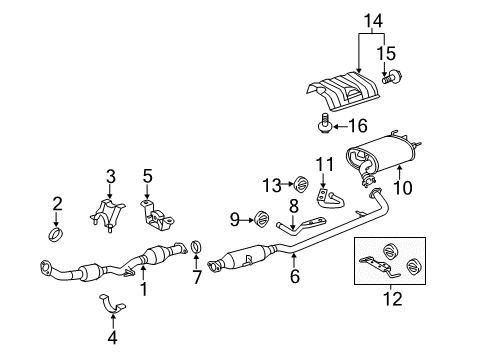 2008 Toyota Camry Front Pipe Diagram for 17410-0H190
