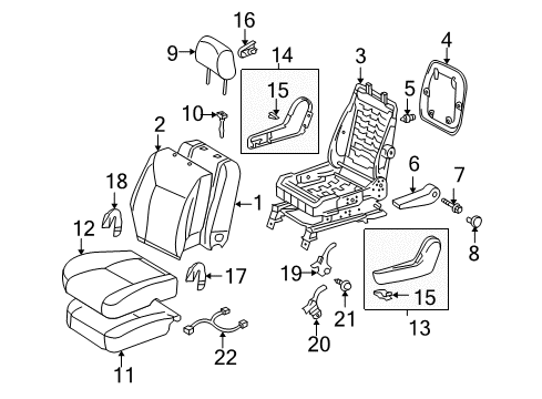 2005 Toyota Sienna Front Seat Components Diagram 6 - Thumbnail