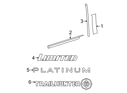 2025 Toyota 4Runner Exterior Trim - Front Door Diagram