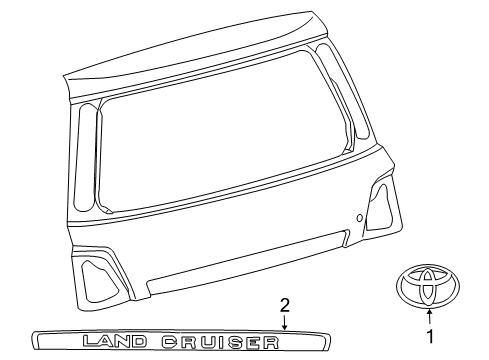 2010 Toyota Land Cruiser Exterior Trim - Lift Gate Diagram