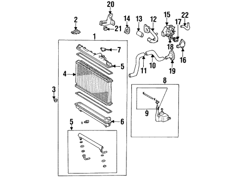 1996 Toyota Celica Radiator & Components Diagram