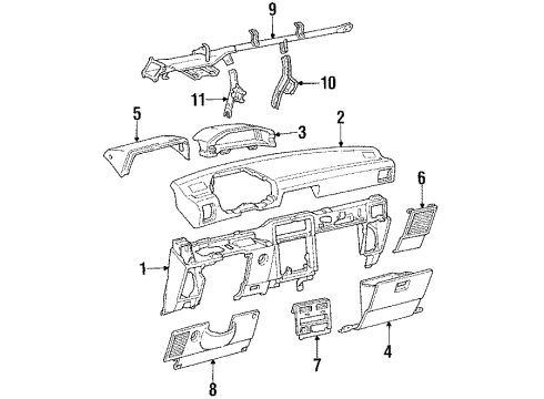 1987 Toyota Tercel Instrument Panel Diagram 2 - Thumbnail