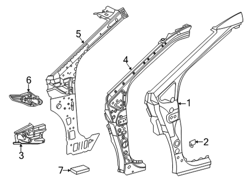 2020 Toyota Mirai Hinge Pillar Diagram
