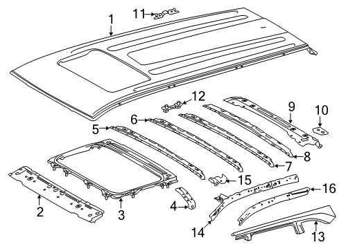 2017 Toyota Highlander Roof & Components Diagram 3 - Thumbnail