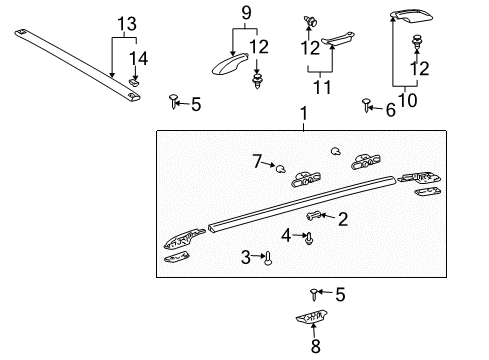 2007 Toyota Sienna Luggage Carrier Diagram 2 - Thumbnail
