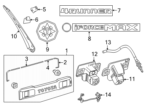 2025 Toyota 4Runner Exterior Trim - Lift Gate Diagram