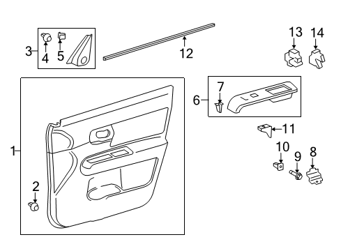 2013 Scion xB Interior Trim - Front Door Diagram