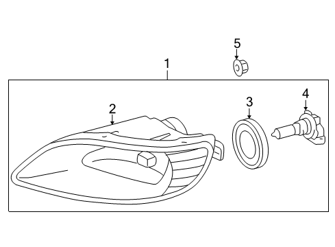 2005 Toyota Corolla Fog Lamp Assembly, Driver Side Diagram for 81220-AA011