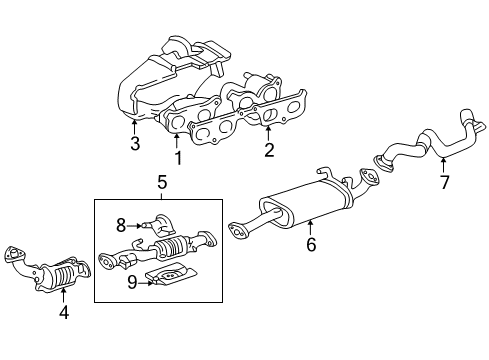 2000 Toyota 4Runner Exhaust System Diagram 3 - Thumbnail