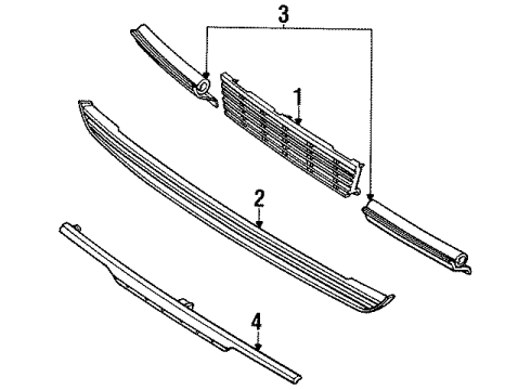 1991 Toyota Camry Grille & Components Diagram