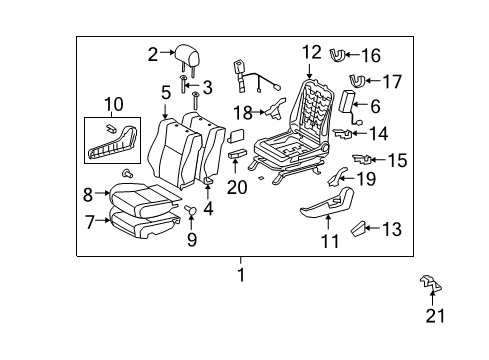 2012 Toyota Tundra Driver Seat Components Diagram 2 - Thumbnail