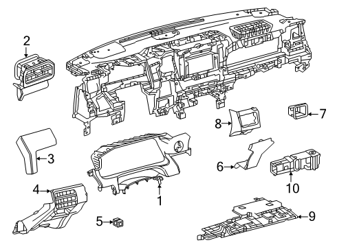 2025 Toyota 4Runner Instrument Panel Components Diagram 2 - Thumbnail