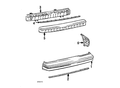 1985 Toyota Tercel Bumper Assembly - Rear Diagram
