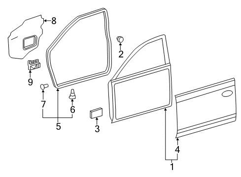 2010 Toyota Camry Door & Components Diagram 2 - Thumbnail
