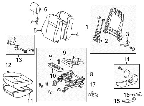 2012 Toyota Camry Driver Seat Components Diagram 3 - Thumbnail