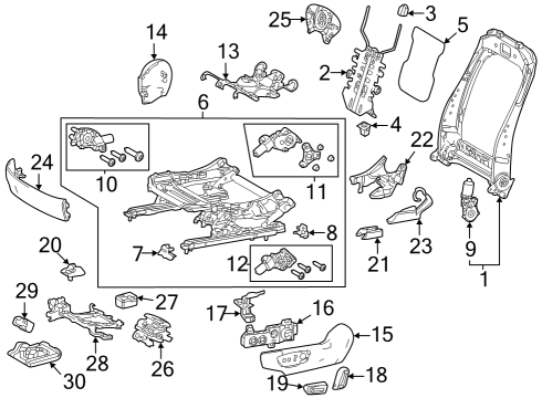 2025 Toyota bZ4X Driver Seat Components Diagram 2 - Thumbnail