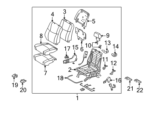 2007 Toyota Avalon Front Seat Components Diagram 2 - Thumbnail