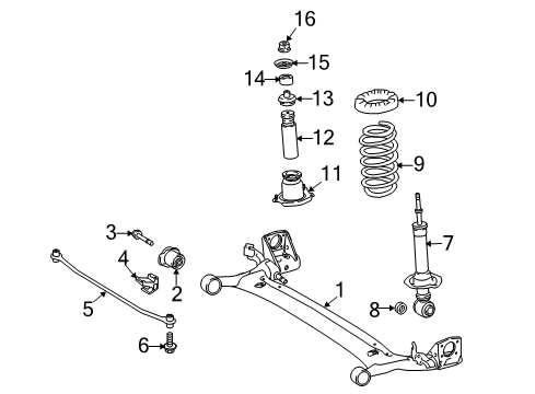 2015 Toyota Corolla Rear Suspension Components Diagram