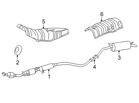 2009 Toyota Prius Exhaust Components Diagram